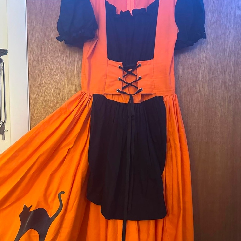 Orange and black Halloween gothic lolita witch dress